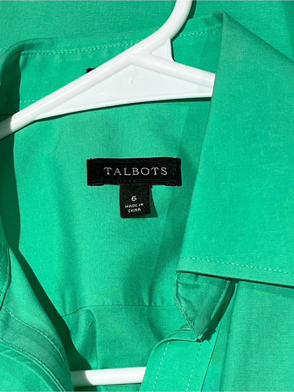 Talbots Sleeveless Button Front Blouse Green Size 6 - Picture 6 of 7